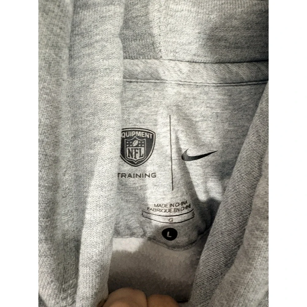 Nike Green Bay Packers Hoodie Sweatshirt‎ Mens Sz L Light Grey NFL Logo Fan Gear